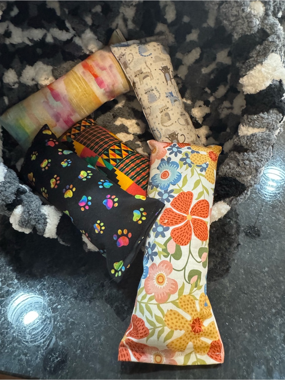 Handmade AsPrinted Catnip Kicker Toys - Floral, Paw . Perfect for playful cats